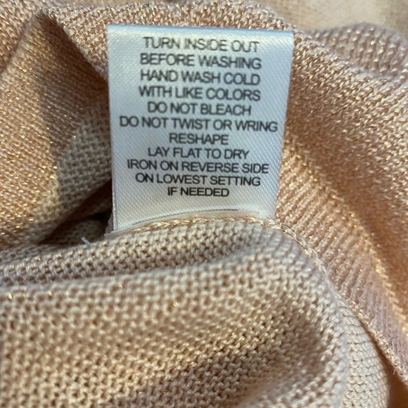 NOTATIONS Blouse Top Size XL Pink Metallic Long Sleeve Sweater Shirt Faux C… - Picture 4 of 9